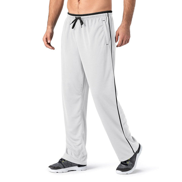 Men's Casual Open Bottom Mesh Sweatpants with Pockets -