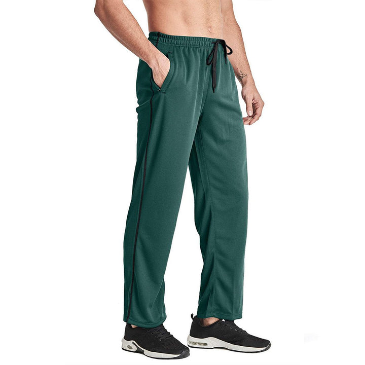 Men's Casual Open Bottom Mesh Sweatpants with Pockets -