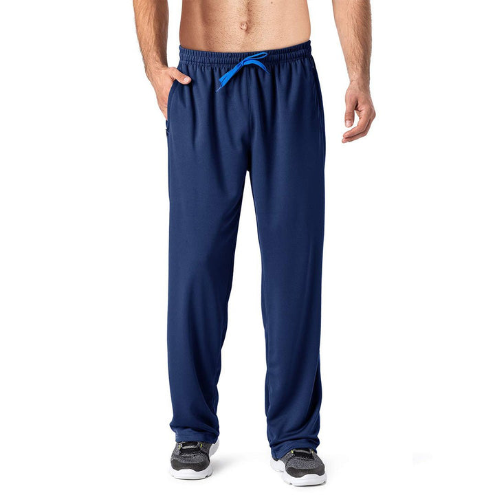 Men's Casual Open Bottom Mesh Sweatpants with Pockets -