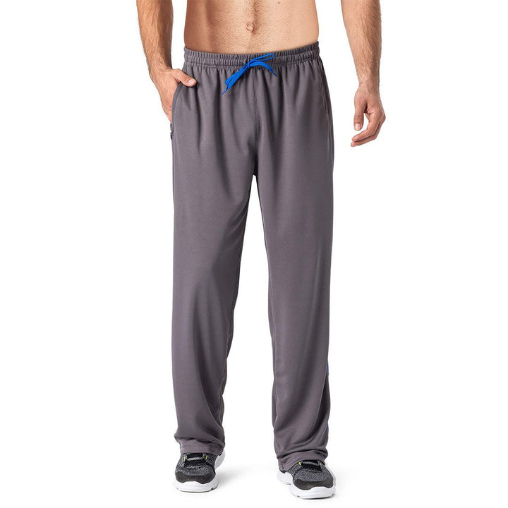 Men's Casual Open Bottom Mesh Sweatpants with Pockets -