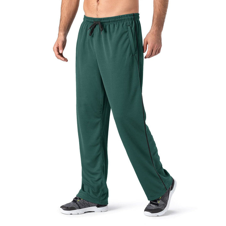 Men's Casual Open Bottom Mesh Sweatpants with Pockets -