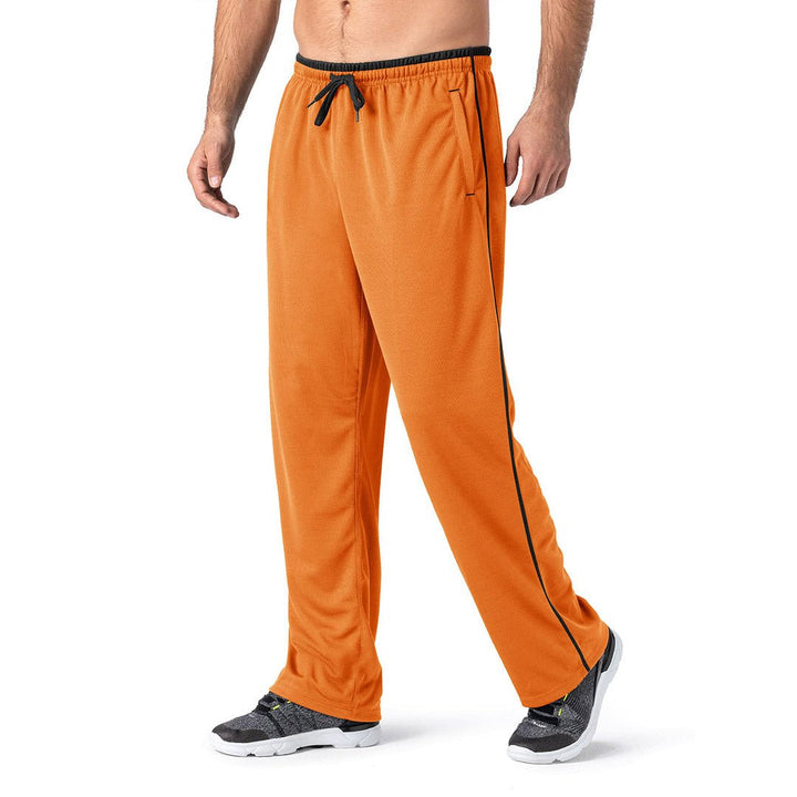 Men's Casual Open Bottom Mesh Sweatpants with Pockets -