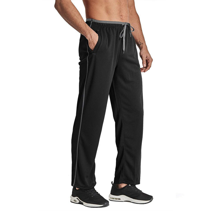 Men's Casual Open Bottom Mesh Sweatpants with Pockets -