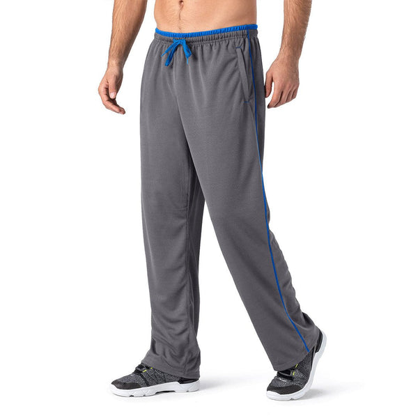 Men's Casual Open Bottom Mesh Sweatpants with Pockets -