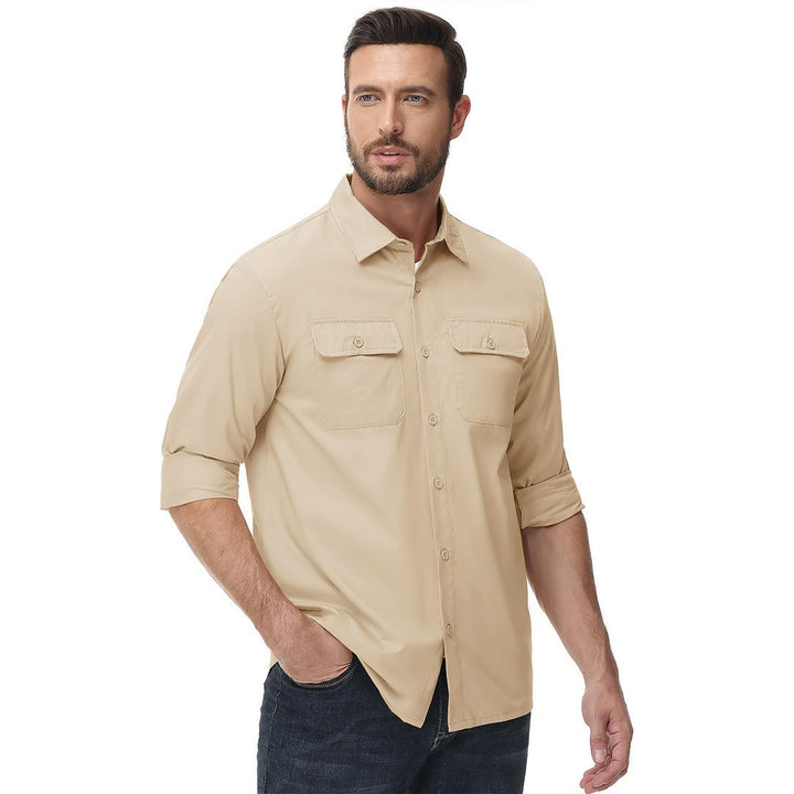 Men's Cotton Casual Button-Up Long Sleeve Shirts - Men's Coats