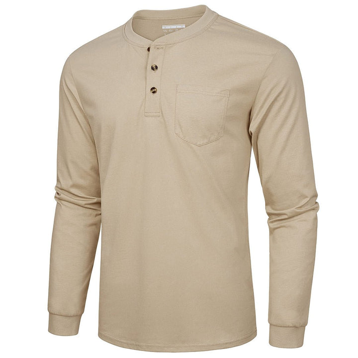 Men's Cotton Henley Moisture Wicking Casual Shirts Long Sleeve - Men's T-shirts