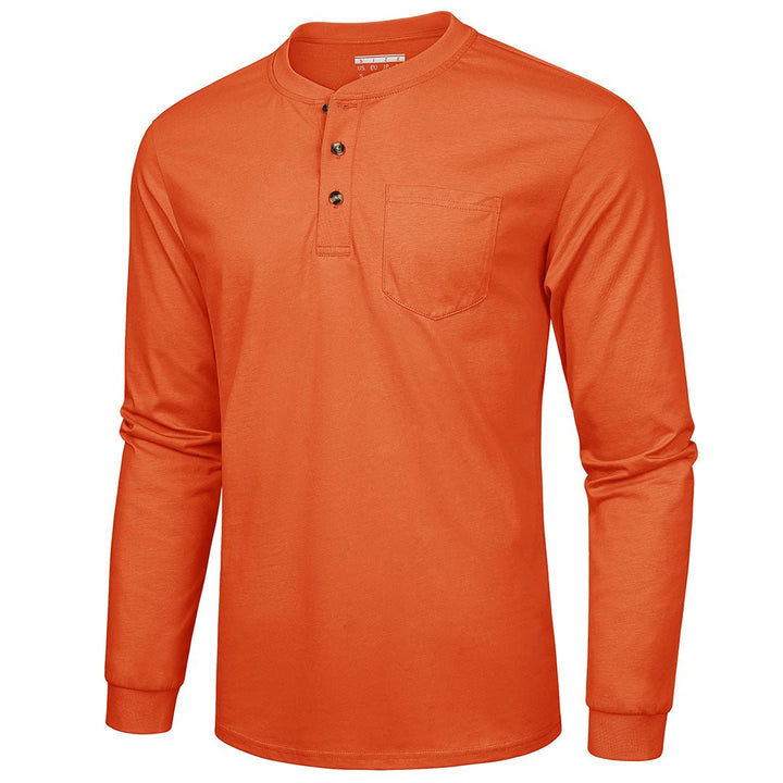 Men's Cotton Henley Moisture Wicking Casual Shirts Long Sleeve - Men's T-shirts