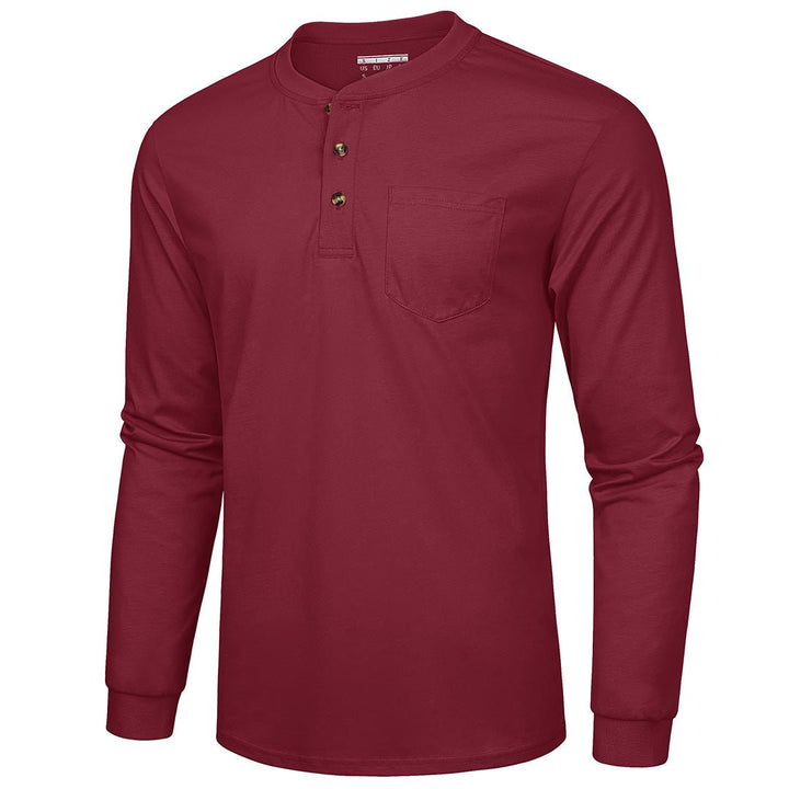 Men's Cotton Henley Moisture Wicking Casual Shirts Long Sleeve - Men's T-shirts