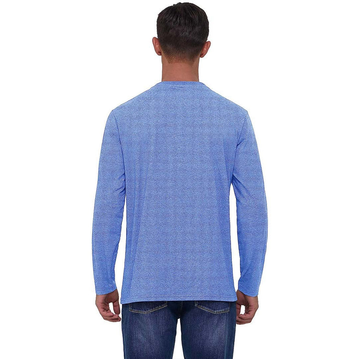 Men's Cotton Solid Color Classic Casual Long Sleeve T-shirt - Men's T-shirts