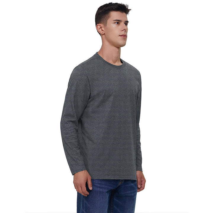Men's Cotton Solid Color Classic Casual Long Sleeve T-shirt - Men's T-shirts