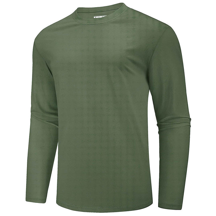 Men's Cotton Solid Color Classic Casual Long Sleeve T-shirt - Men's T-shirts