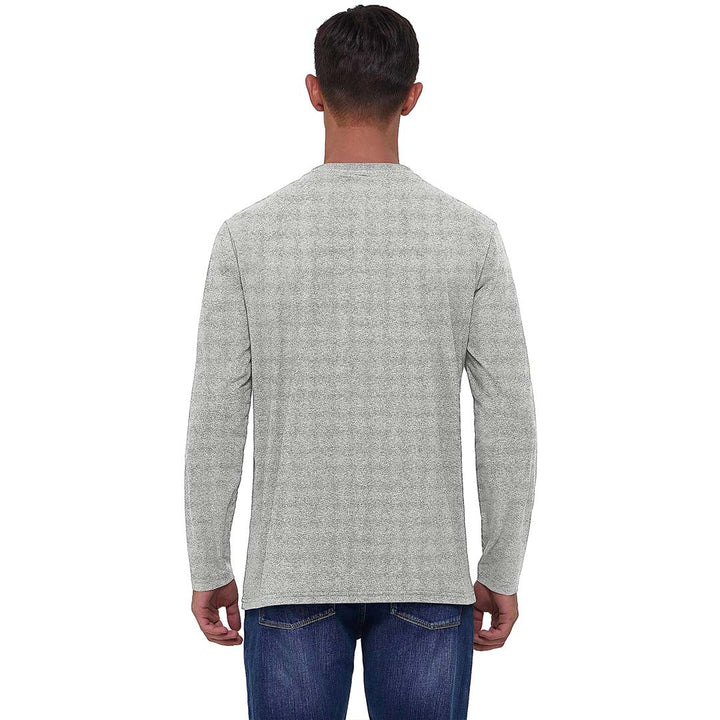 Men's Cotton Solid Color Classic Casual Long Sleeve T-shirt - Men's T-shirts