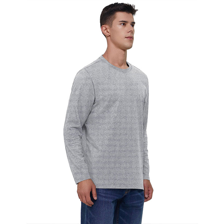 Men's Cotton Solid Color Classic Casual Long Sleeve T-shirt - Men's T-shirts