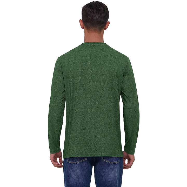 Men's Cotton Solid Color Classic Casual Long Sleeve T-shirt - Men's T-shirts