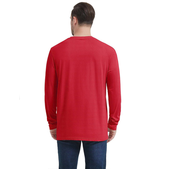 Men's Cotton Solid Color Classic Casual Long Sleeve T-shirt - Men's T-shirts