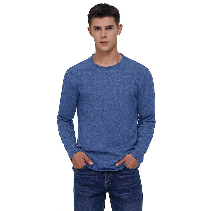 Men's Cotton Solid Color Classic Casual Long Sleeve T-shirt - Men's T-shirts