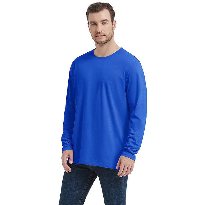 Men's Cotton Solid Color Classic Casual Long Sleeve T-shirt - Men's T-shirts