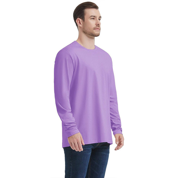Men's Cotton Solid Color Classic Casual Long Sleeve T-shirt - Men's T-shirts