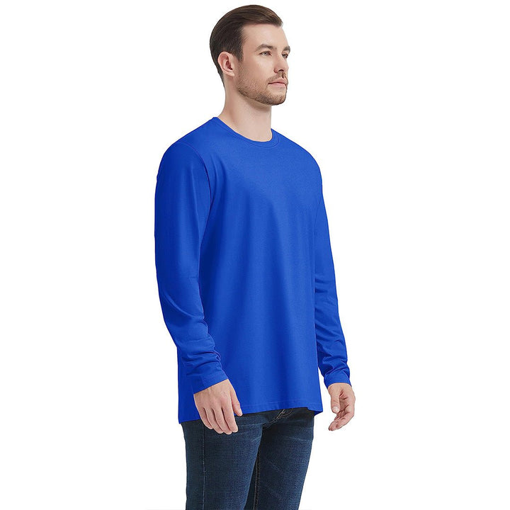 Men's Cotton Solid Color Classic Casual Long Sleeve T-shirt - Men's T-shirts