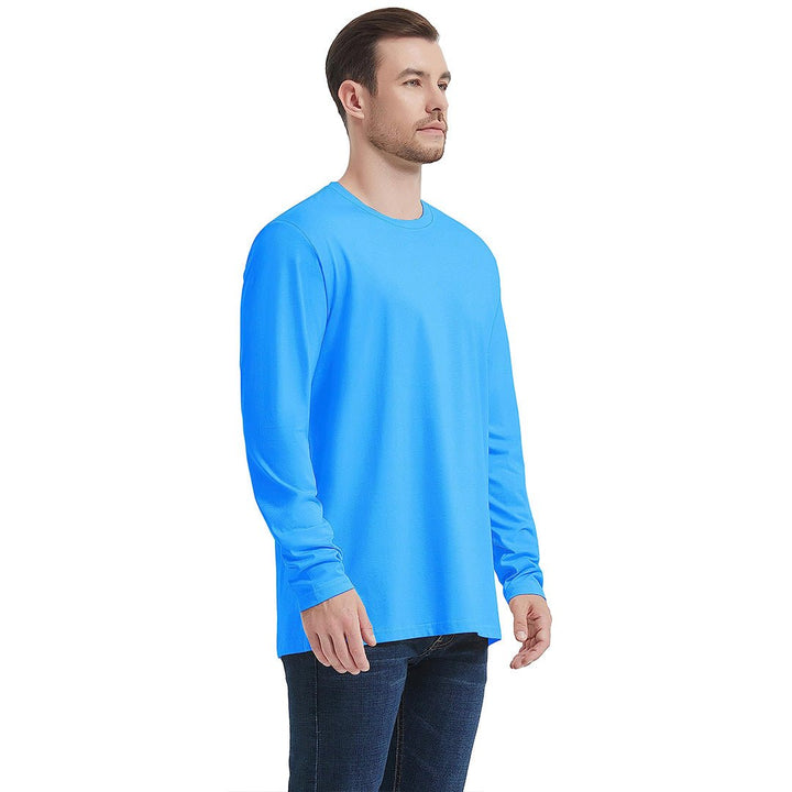 Men's Cotton Solid Color Classic Casual Long Sleeve T-shirt - Men's T-shirts