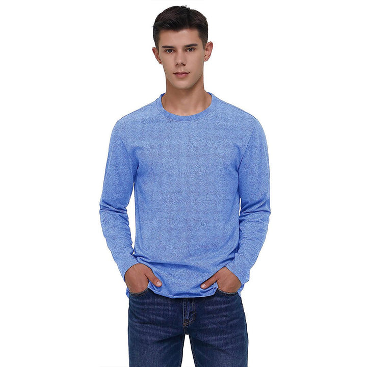 Men's Cotton Solid Color Classic Casual Long Sleeve T-shirt - Men's T-shirts