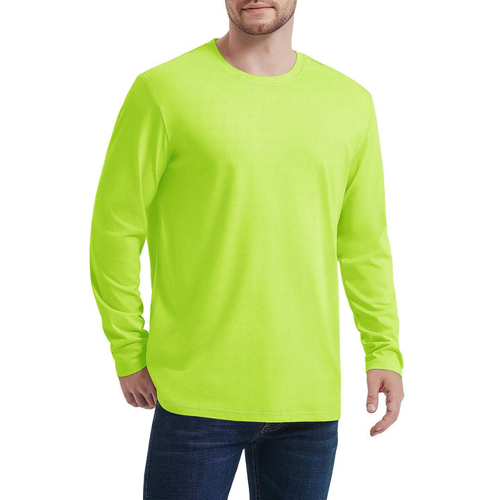 Men's Cotton Solid Color Classic Casual Long Sleeve T-shirt - Men's T-shirts