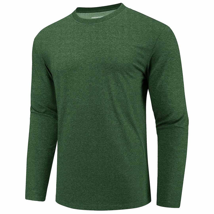 Men's Cotton Solid Color Classic Casual Long Sleeve T-shirt - Men's T-shirts
