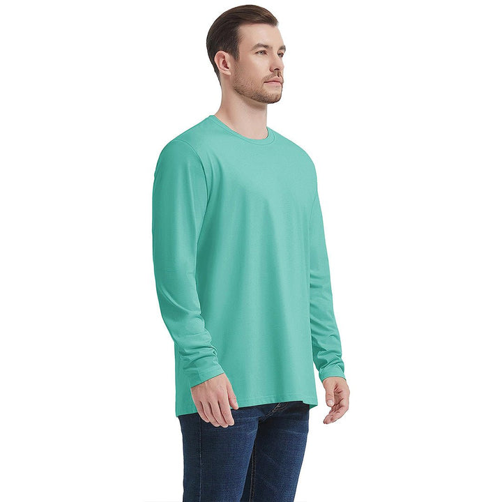 Men's Cotton Solid Color Classic Casual Long Sleeve T-shirt - Men's T-shirts