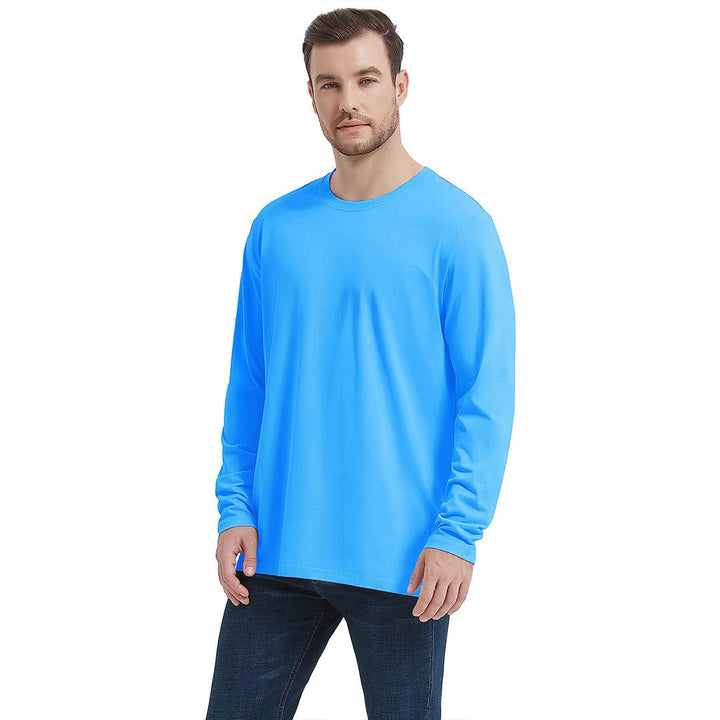Men's Cotton Solid Color Classic Casual Long Sleeve T-shirt - Men's T-shirts