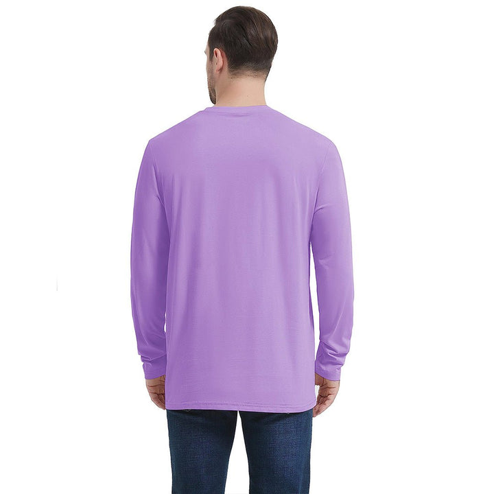 Men's Cotton Solid Color Classic Casual Long Sleeve T-shirt - Men's T-shirts
