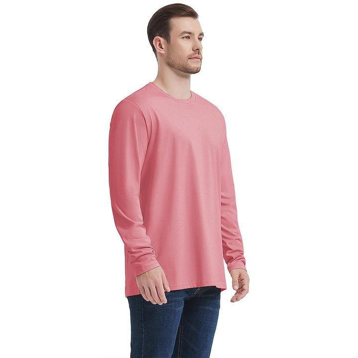 Men's Cotton Solid Color Classic Casual Long Sleeve T-shirt - Men's T-shirts