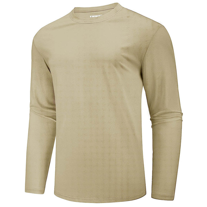 Men's Cotton Solid Color Classic Casual Long Sleeve T-shirt - Men's T-shirts