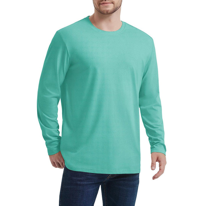 Men's Cotton Solid Color Classic Casual Long Sleeve T-shirt - Men's T-shirts