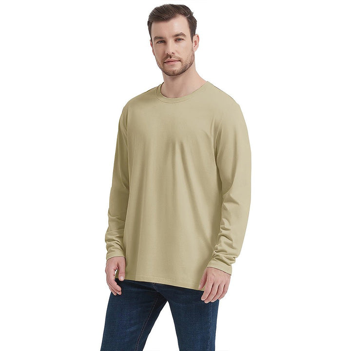 Men's Cotton Solid Color Classic Casual Long Sleeve T-shirt - Men's T-shirts