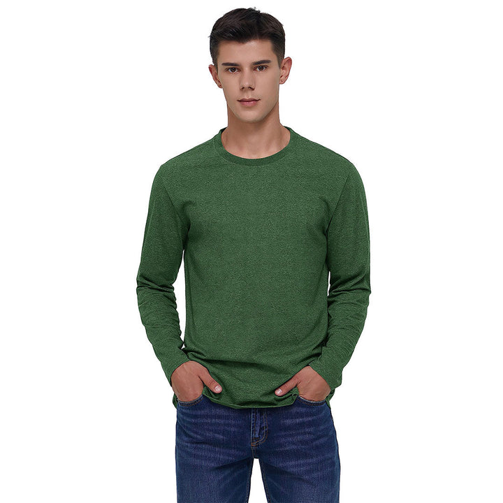 Men's Cotton Solid Color Classic Casual Long Sleeve T-shirt - Men's T-shirts