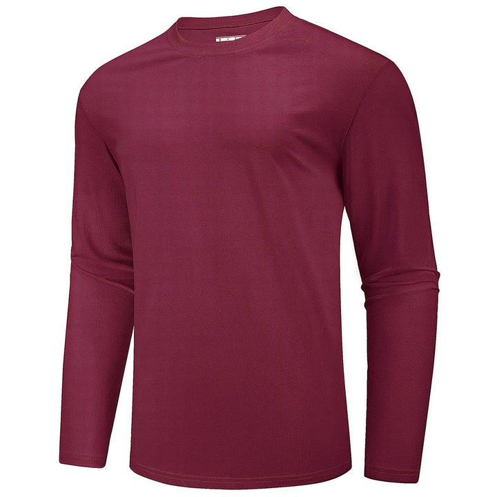 Men's Cotton Solid Color Classic Casual Long Sleeve T-shirt - Men's T-shirts
