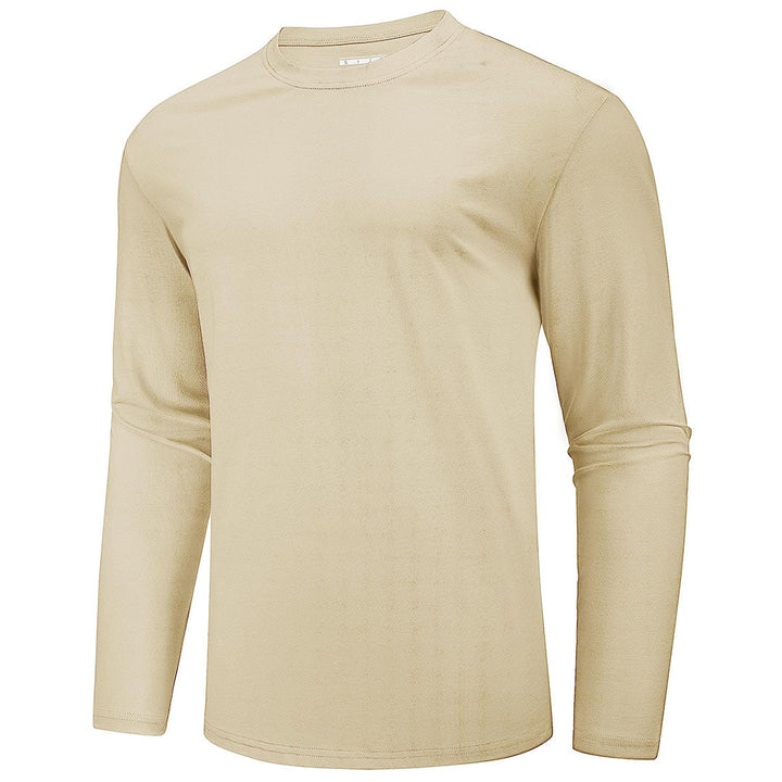 Men's Cotton Solid Color Classic Casual Long Sleeve T-shirt - Men's T-shirts