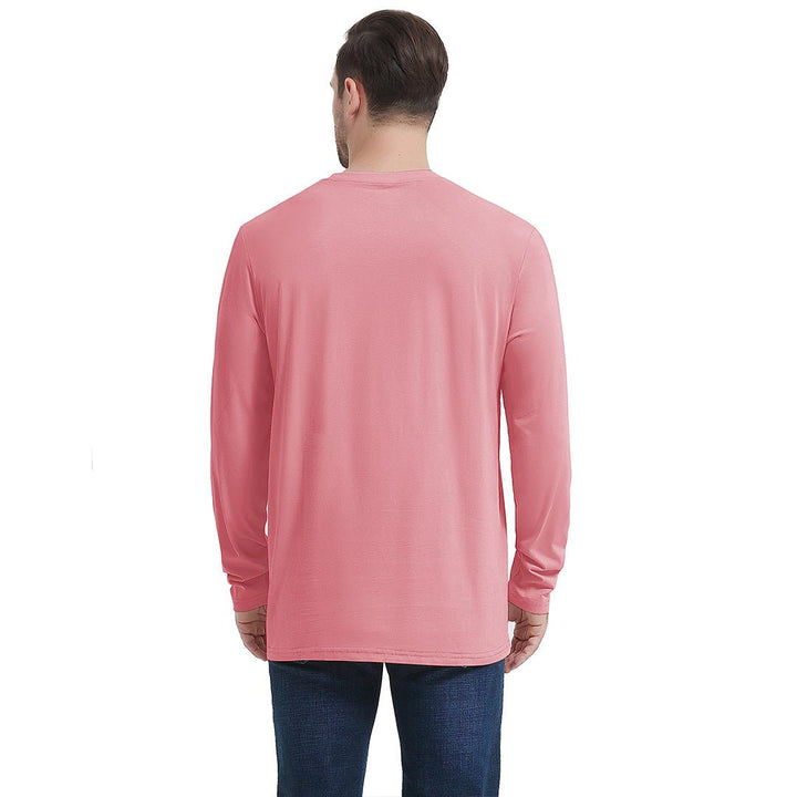 Men's Cotton Solid Color Classic Casual Long Sleeve T-shirt - Men's T-shirts