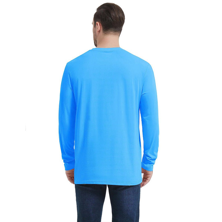 Men's Cotton Solid Color Classic Casual Long Sleeve T-shirt - Men's T-shirts