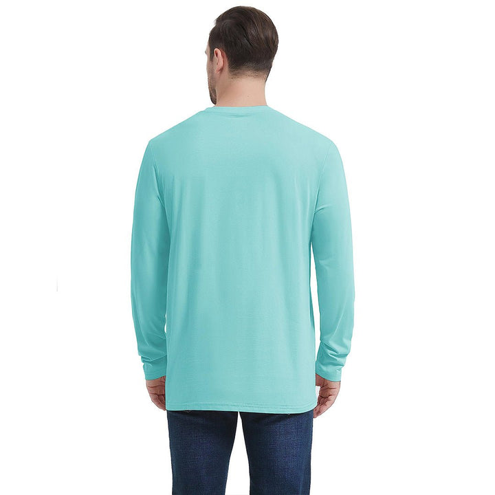 Men's Cotton Solid Color Classic Casual Long Sleeve T-shirt - Men's T-shirts