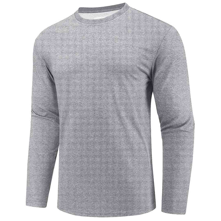 Men's Cotton Solid Color Classic Casual Long Sleeve T-shirt - Men's T-shirts