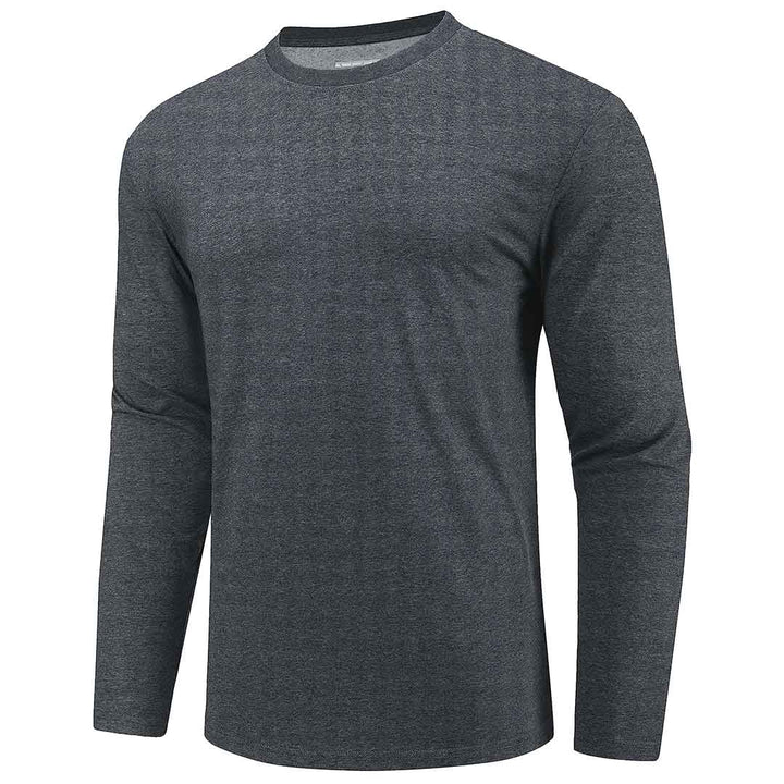 Men's Cotton Solid Color Classic Casual Long Sleeve T-shirt - Men's T-shirts