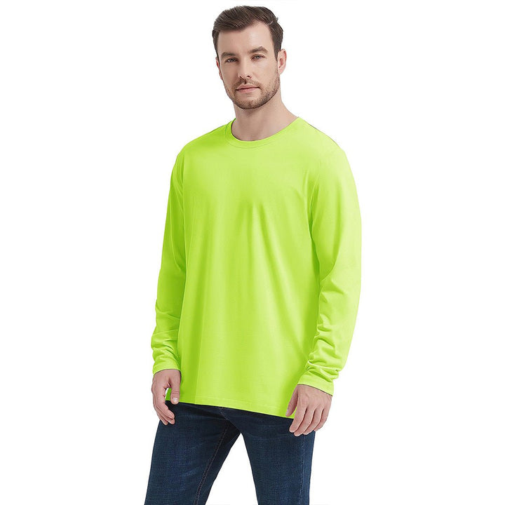 Men's Cotton Solid Color Classic Casual Long Sleeve T-shirt - Men's T-shirts
