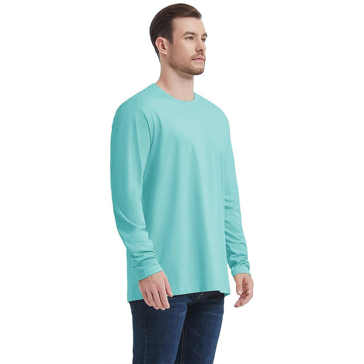 Men's Cotton Solid Color Classic Casual Long Sleeve T-shirt - Men's T-shirts