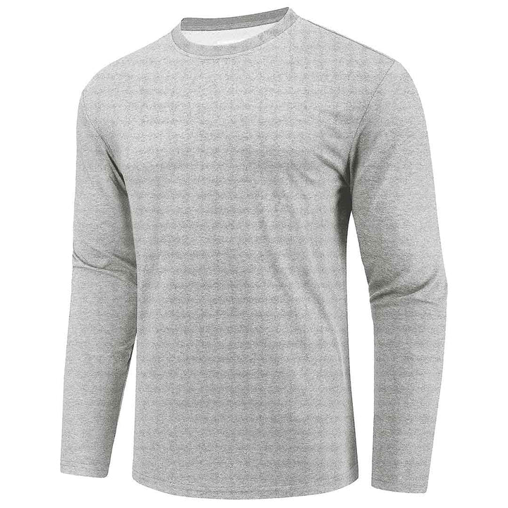 Men's Cotton Solid Color Classic Casual Long Sleeve T-shirt - Men's T-shirts