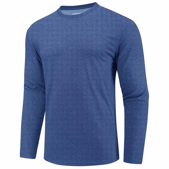Men's Cotton Solid Color Classic Casual Long Sleeve T-shirt - Men's T-shirts