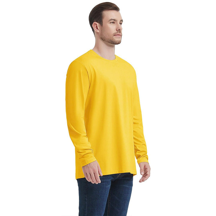 Men's Cotton Solid Color Classic Casual Long Sleeve T-shirt - Men's T-shirts