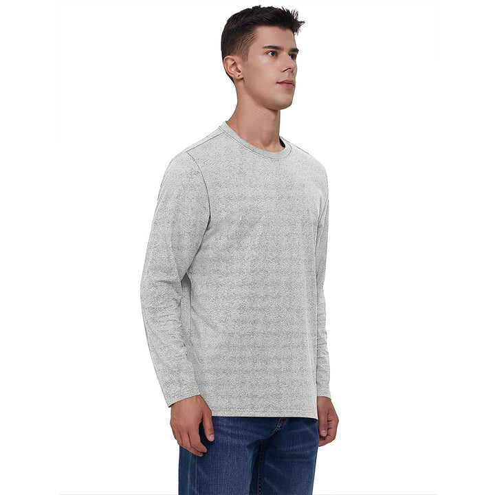 Men's Cotton Solid Color Classic Casual Long Sleeve T-shirt - Men's T-shirts