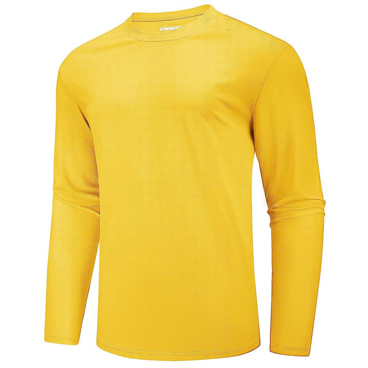 Men's Cotton Solid Color Classic Casual Long Sleeve T-shirt - Men's T-shirts