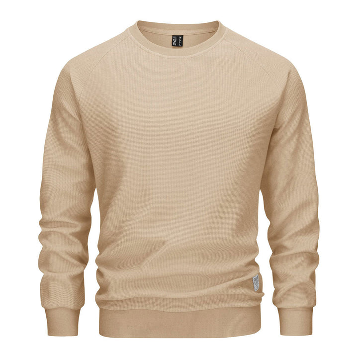 Men's Crewneck Sweatshirts Waffle Knit Shirts Long Sleeve - Men's Sweatshirts